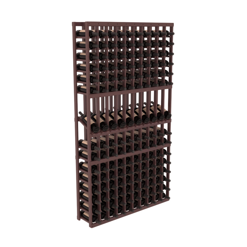 InstaCellar - 10 Column Display Row Rack in Grand Mahogany Walnut stained with WineSafe™ Satin Sealant