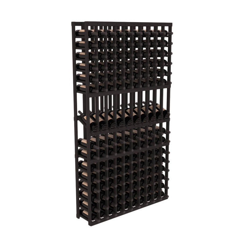 InstaCellar - 10 Column Display Row Rack in Grand Mahogany Black stained without WineSafe™ Satin Sealant