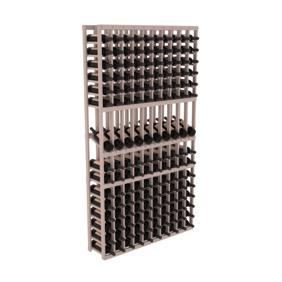 InstaCellar - 10 Column Display Row Rack in Grand Mahogany Greywash stained with WineSafe™ Satin Sealant