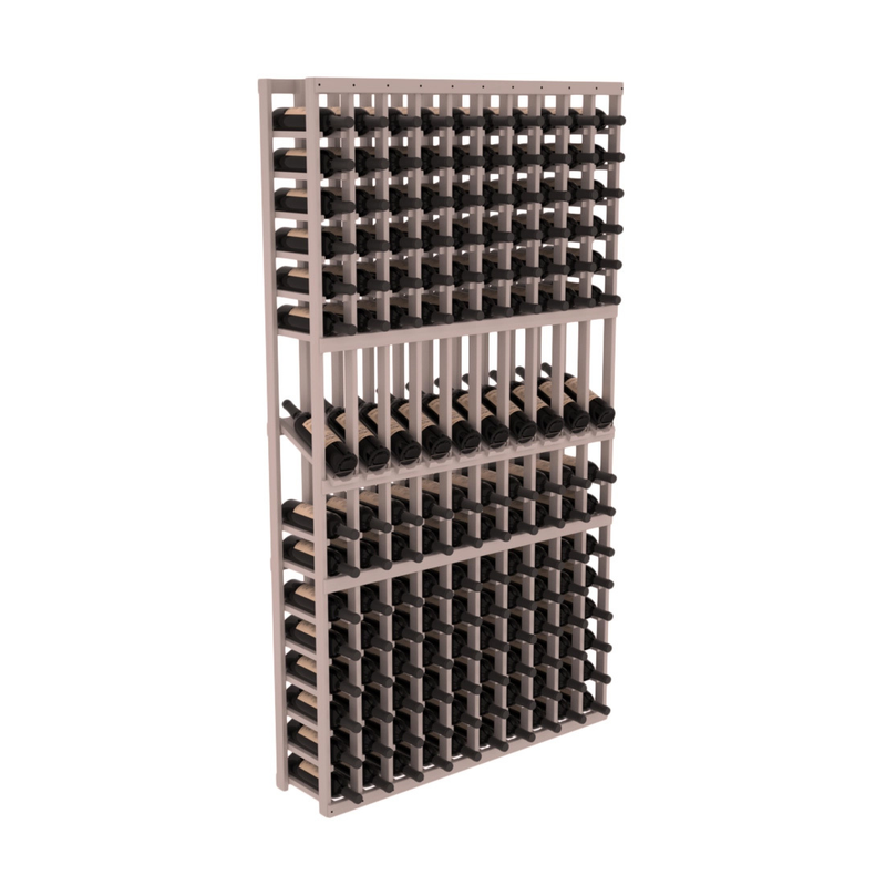 InstaCellar - 10 Column Display Row Rack in Grand Mahogany Greywash stained with WineSafe™ Satin Sealant