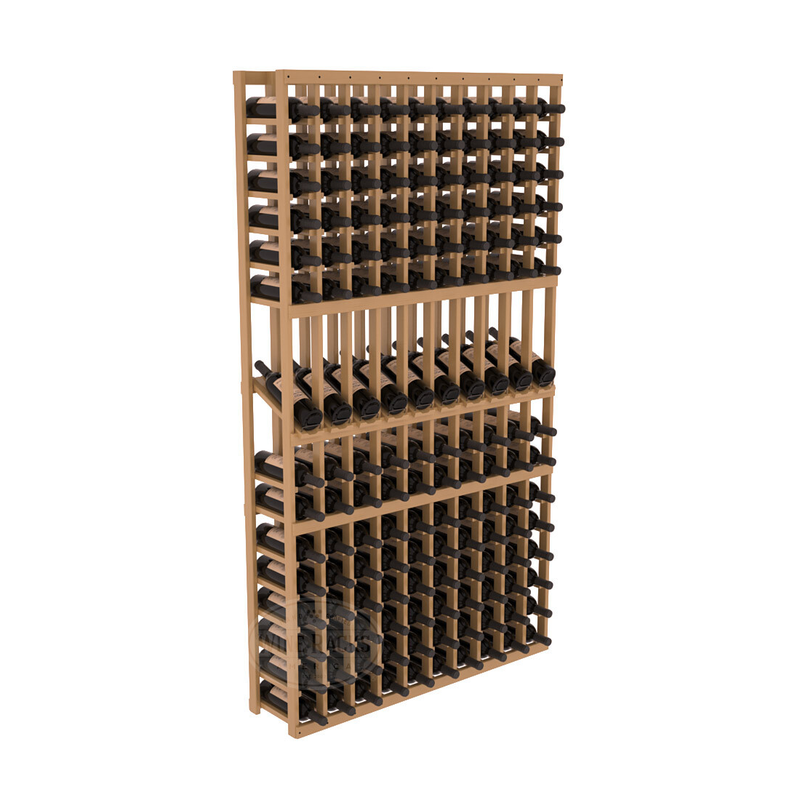 InstaCellar - 10 Column Display Row Rack in Ponderosa Pine Oak stained with WineSafe™ Satin Sealant