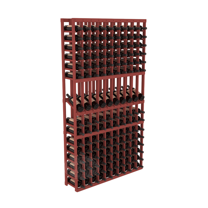 InstaCellar - 10 Column Display Row Rack in Ponderosa Pine Cherry stained without WineSafe™ Satin Sealant