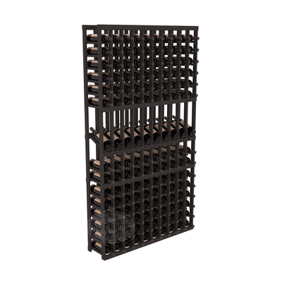 InstaCellar - 10 Column Display Row Rack in Ponderosa Pine Black stained without WineSafe™ Satin Sealant