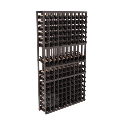 InstaCellar - 10 Column Display Row Rack in Ponderosa Pine Black stained with WineSafe™ Satin Sealant
