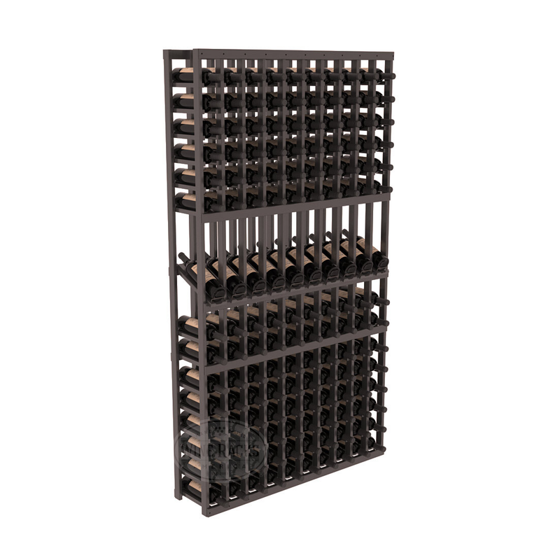InstaCellar - 10 Column Display Row Rack in Ponderosa Pine Black stained with WineSafe™ Satin Sealant