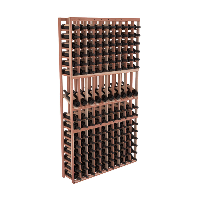 InstaCellar - 10 Column Display Row Rack in Premium Redwood Unstained without WineSafe™ Satin Sealant