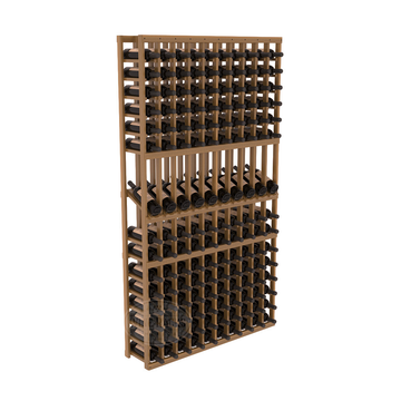 InstaCellar - 10 Column Display Row Rack in Premium Redwood Oak stained with WineSafe™ Satin Sealant