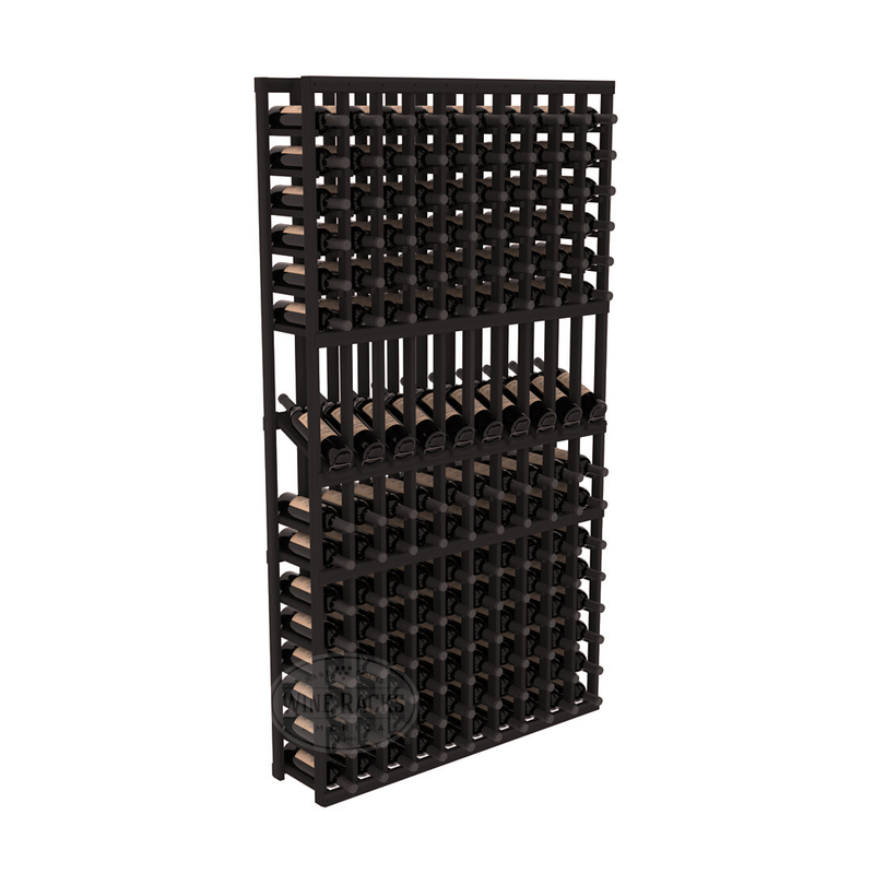 InstaCellar - 10 Column Display Row Rack in Premium Redwood Black stained without WineSafe™ Satin Sealant