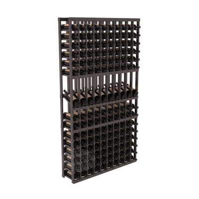 InstaCellar - 10 Column Display Row Rack in Premium Redwood Black stained with WineSafe™ Satin Sealant