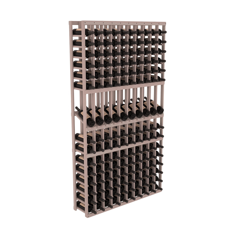 InstaCellar - 10 Column Display Row Rack in Premium Redwood Greywash stained without WineSafe™ Satin Sealant