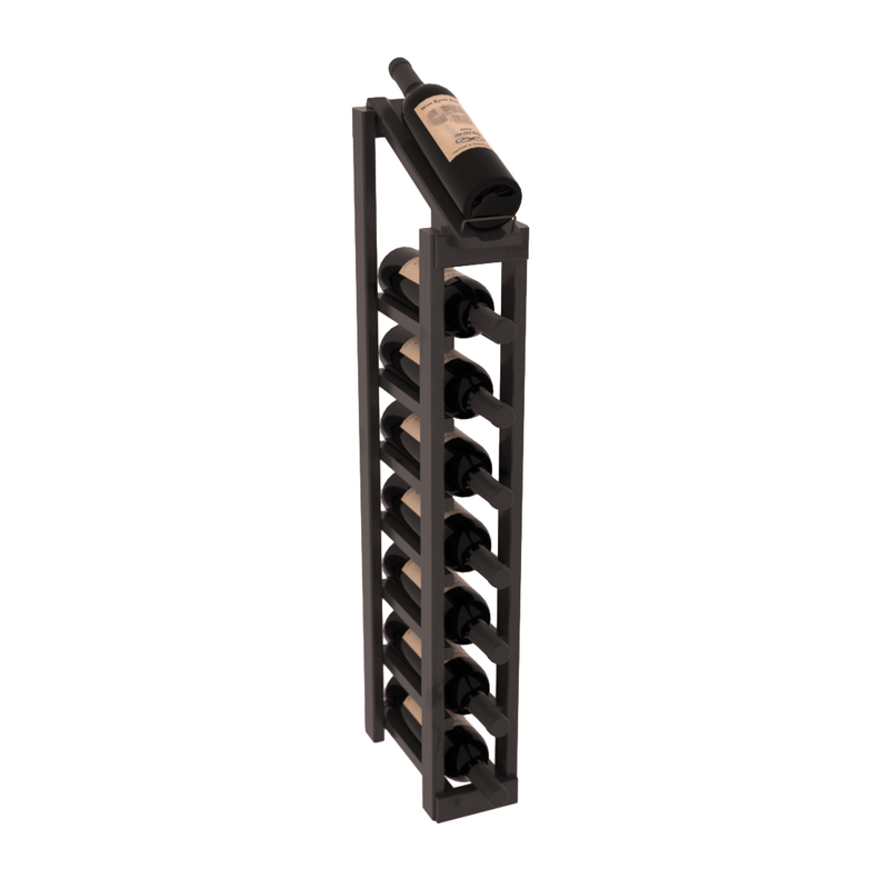 InstaCellar - 1 Column, 8R Display Top Rack in Alder Black stained with WineSafe™ Satin Sealant