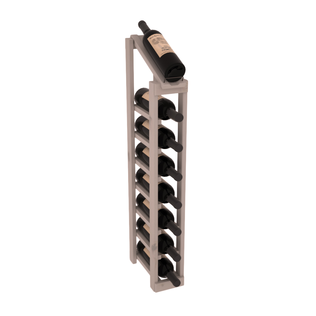 InstaCellar - 1 Column, 8R Display Top Rack in Alder Greywash stained without WineSafe™ Satin Sealant