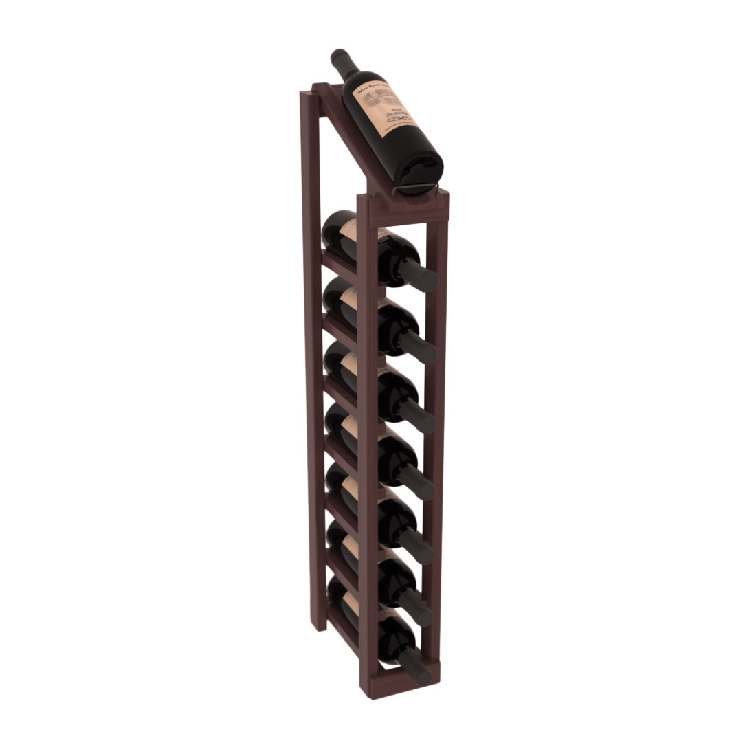 InstaCellar - 1 Column, 8R Display Top Rack in Grand Mahogany Walnut stained with WineSafe™ Satin Sealant