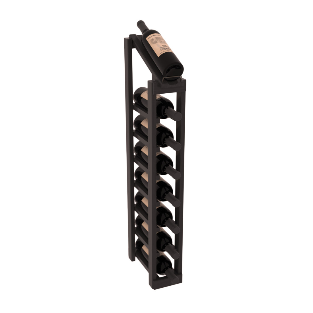 InstaCellar - 1 Column, 8R Display Top Rack in Grand Mahogany Black stained with WineSafe™ Satin Sealant