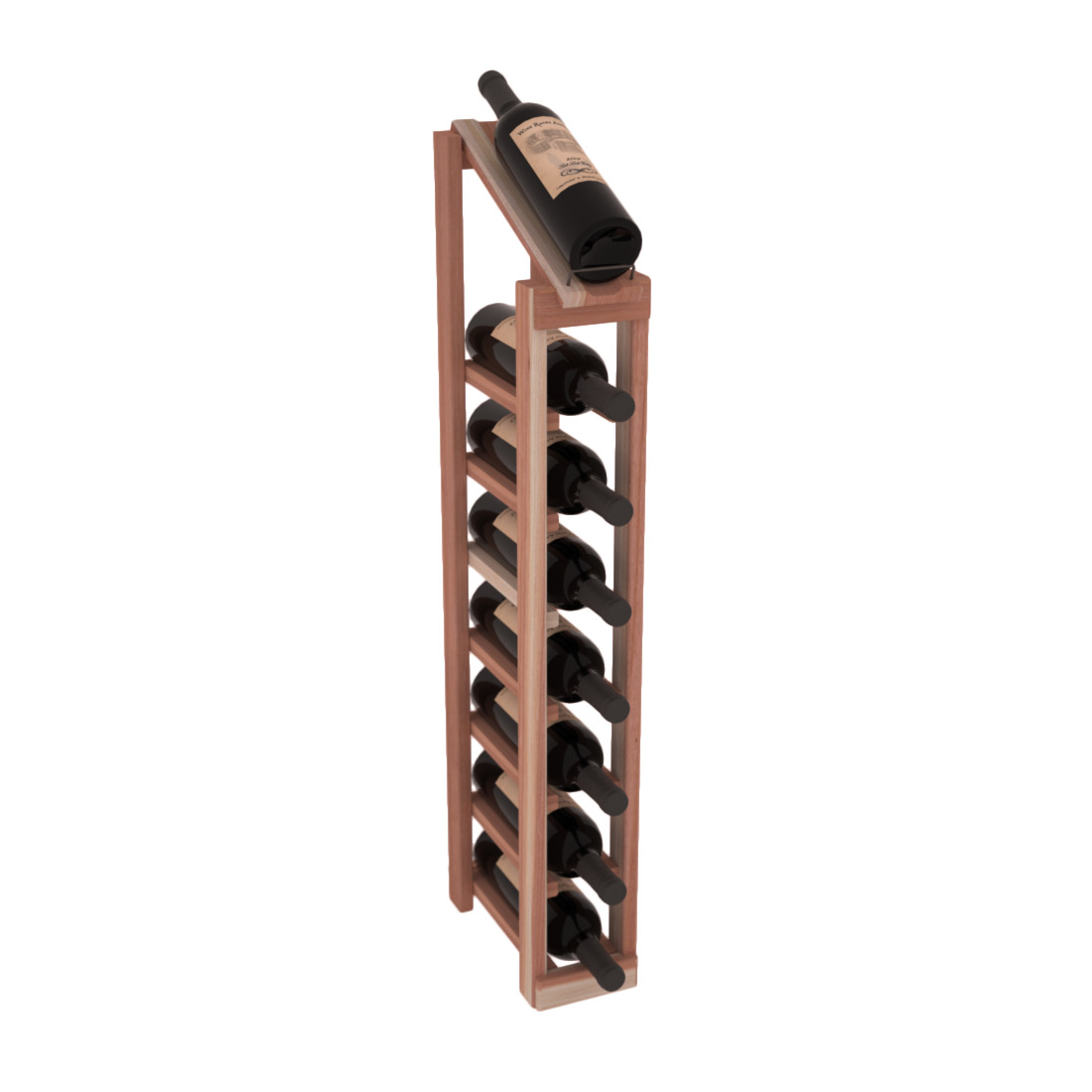 InstaCellar - 1 Column, 8R Display Top Rack in Redwood Unstained without WineSafe™ Satin Sealant