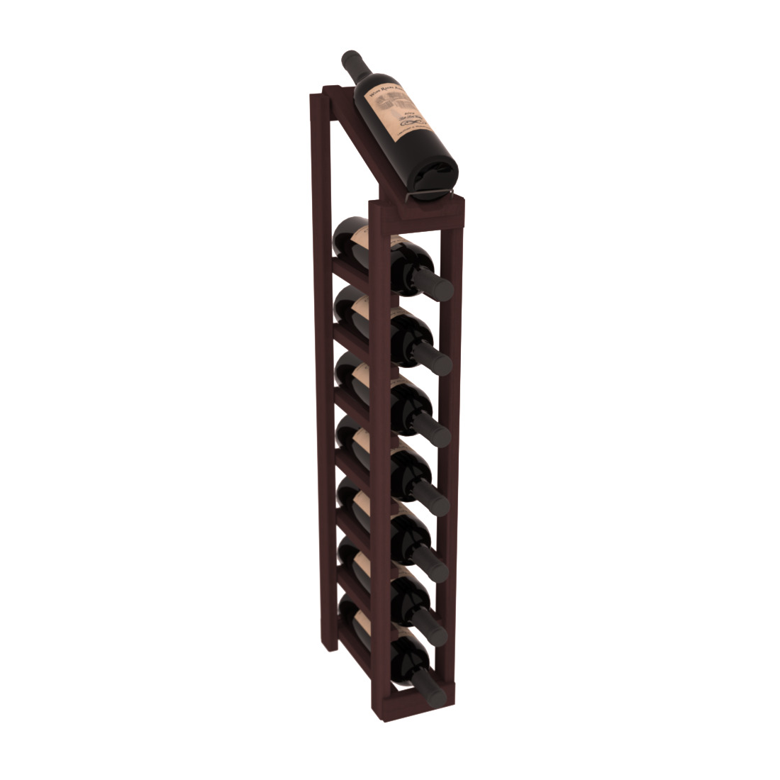 InstaCellar - 1 Column, 8R Display Top Rack in Redwood Walnut stained without WineSafe™ Satin Sealant