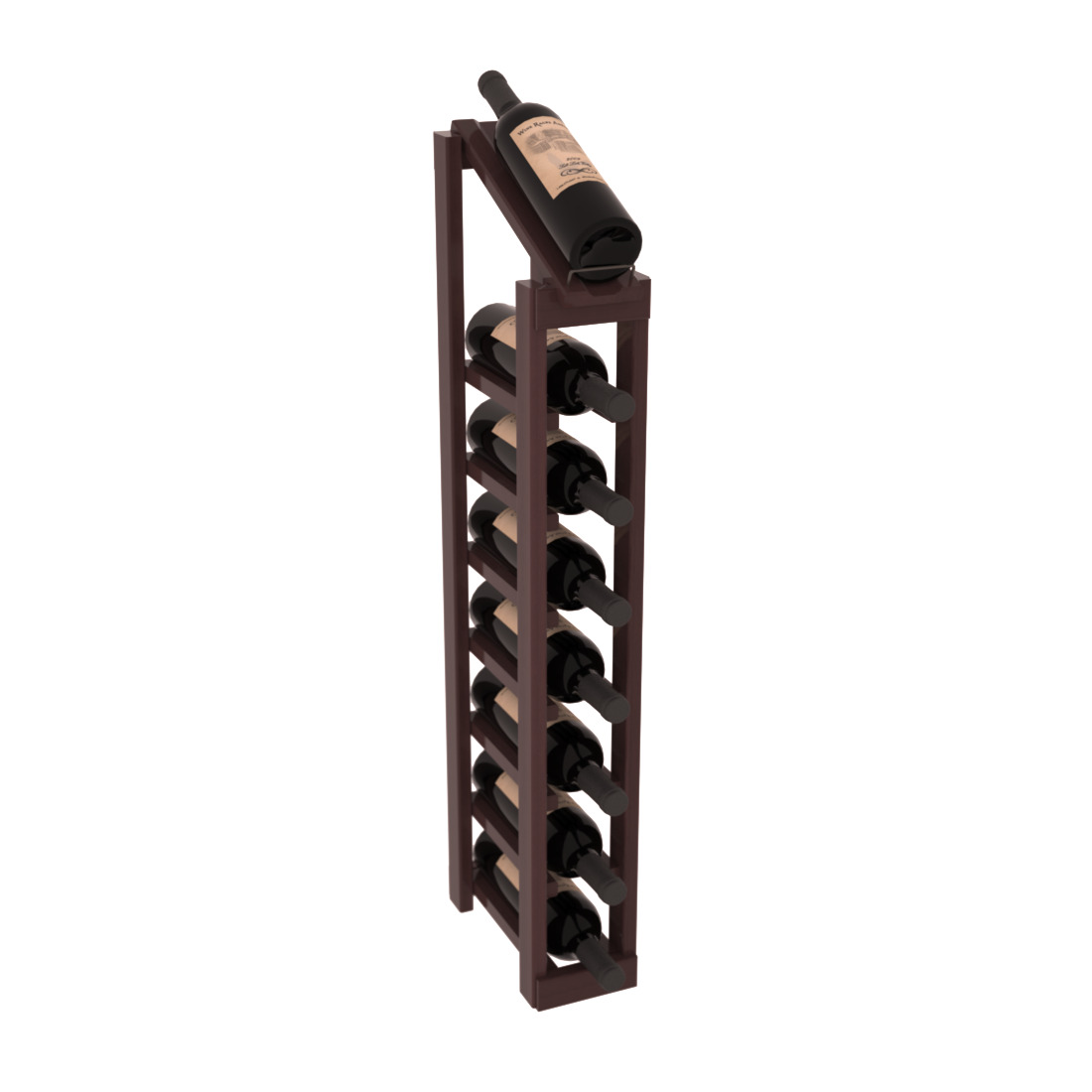 InstaCellar - 1 Column, 8R Display Top Rack in Redwood Walnut stained with WineSafe™ Satin Sealant