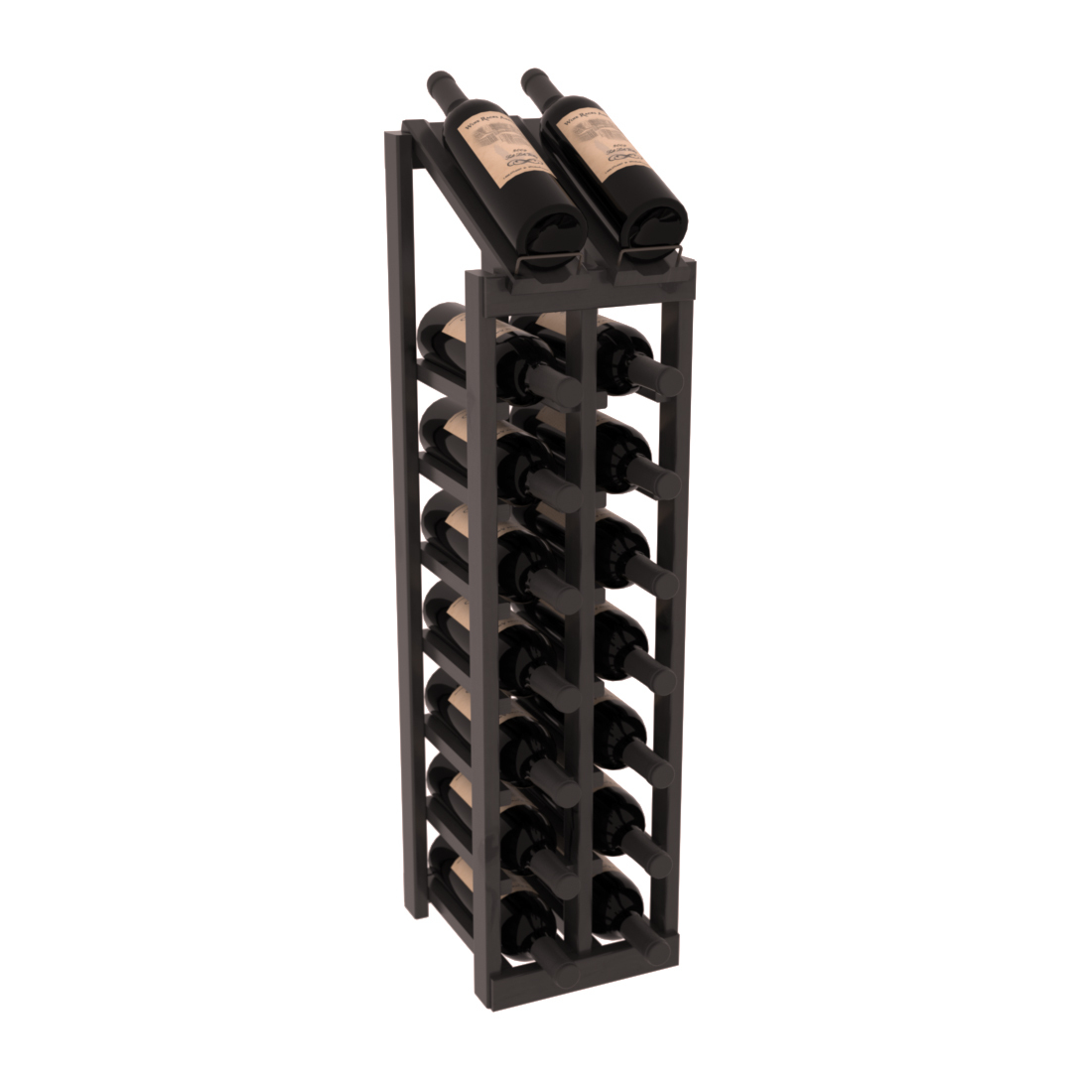 InstaCellar - 2 Column, 8R Display Top Rack in Alder Black stained with WineSafe™ Satin Sealant