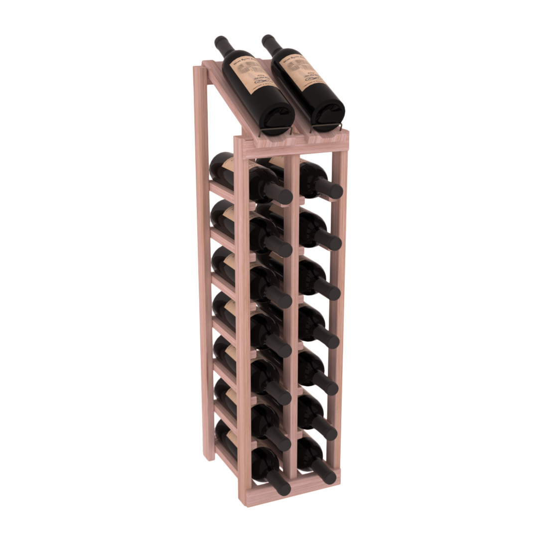 InstaCellar - 2 Column, 8R Display Top Rack in Grand Mahogany Unstained without WineSafe™ Satin Sealant