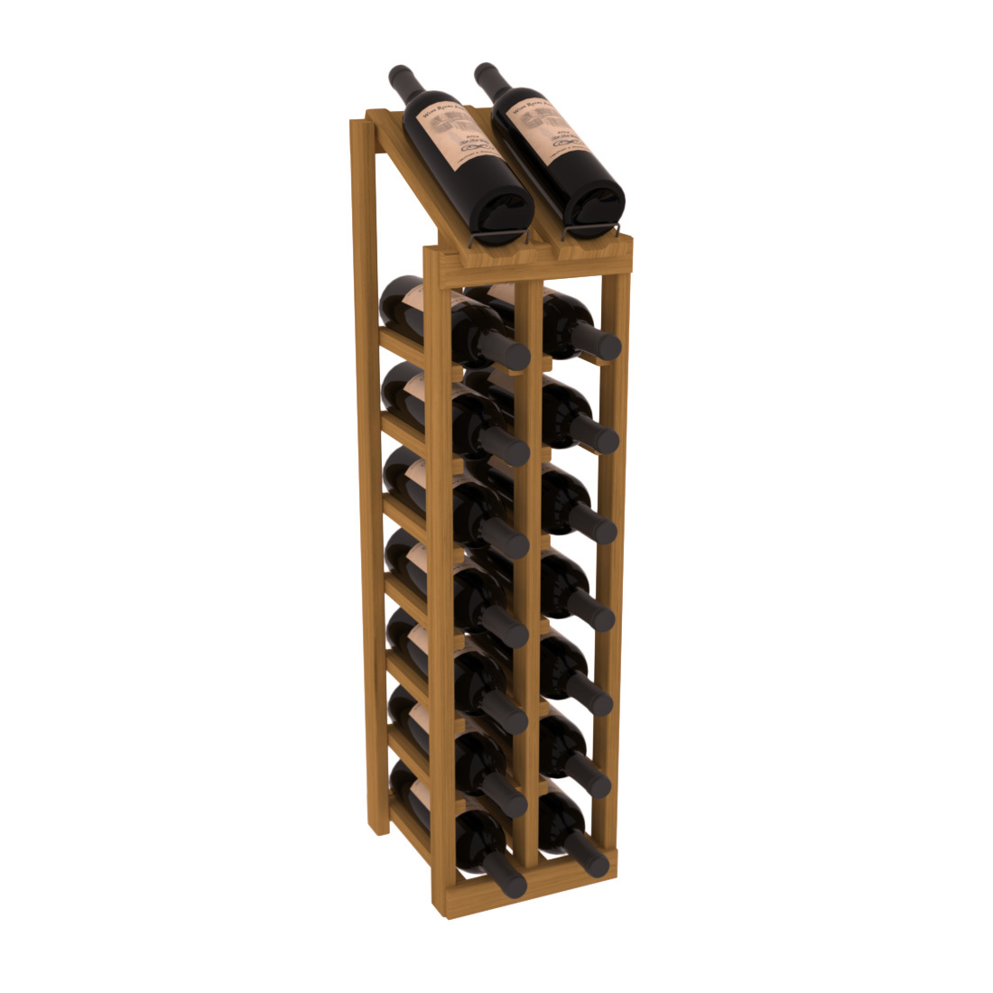 InstaCellar - 2 Column, 8R Display Top Rack in Grand Mahogany Oak stained without WineSafe™ Satin Sealant