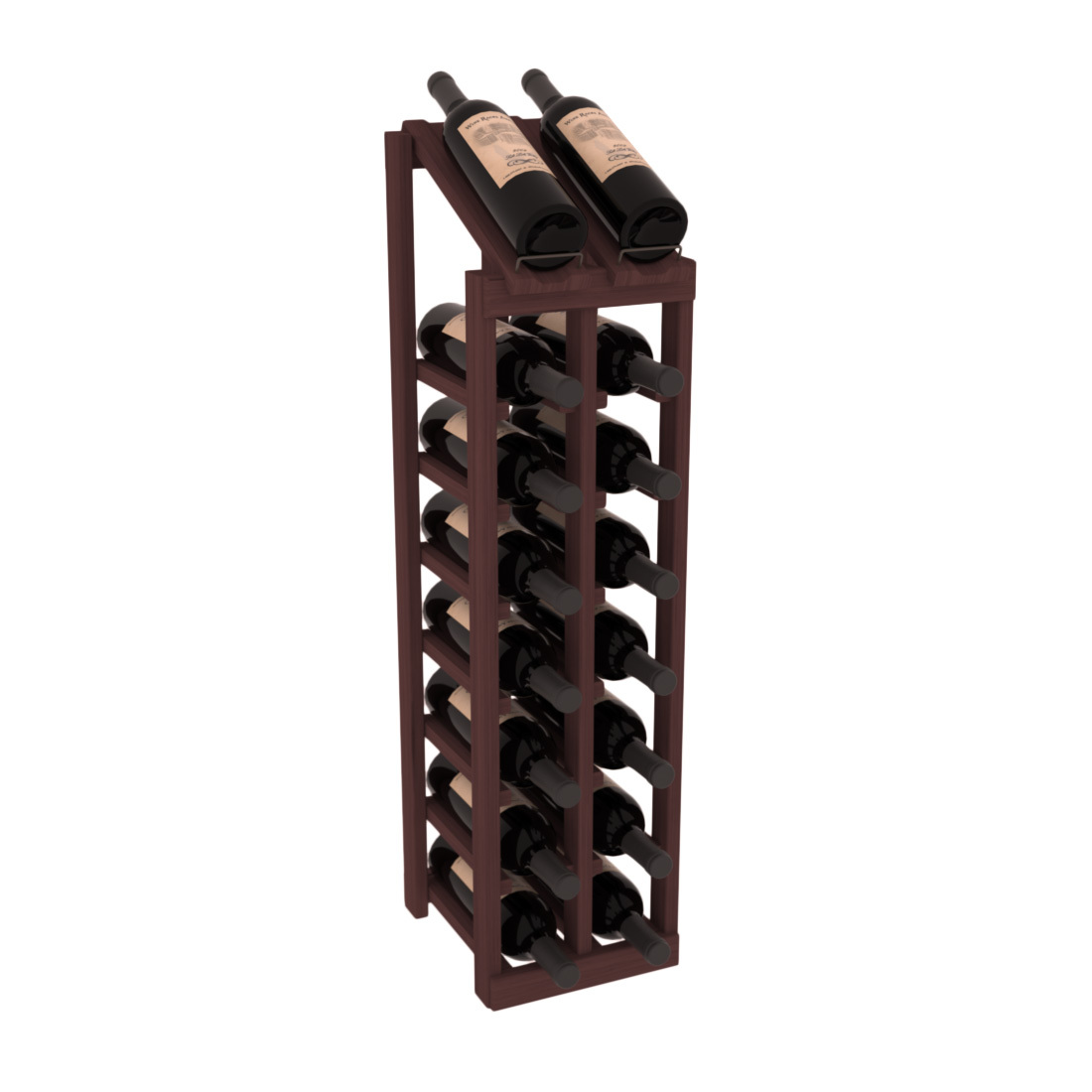 InstaCellar - 2 Column, 8R Display Top Rack in Grand Mahogany Walnut stained without WineSafe™ Satin Sealant