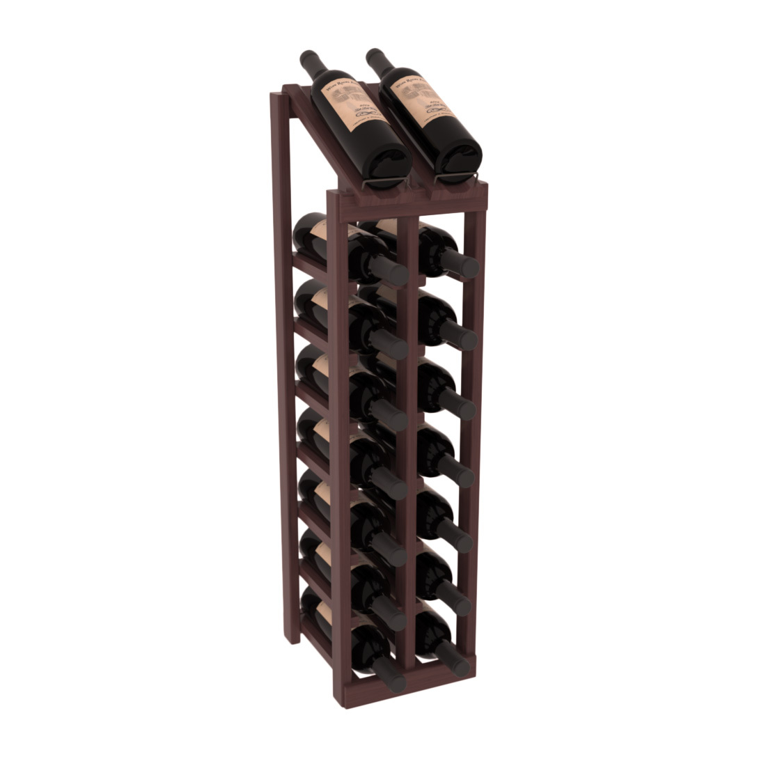 InstaCellar - 2 Column, 8R Display Top Rack in Grand Mahogany Walnut stained with WineSafe™ Satin Sealant