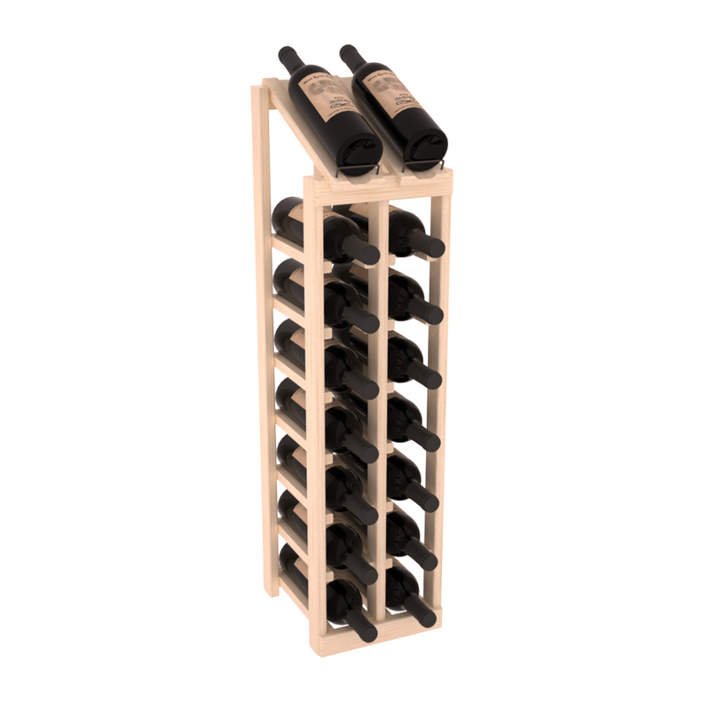 InstaCellar - 2 Column, 8R Display Top Rack in Pine Unstained with WineSafe™ Satin Sealant