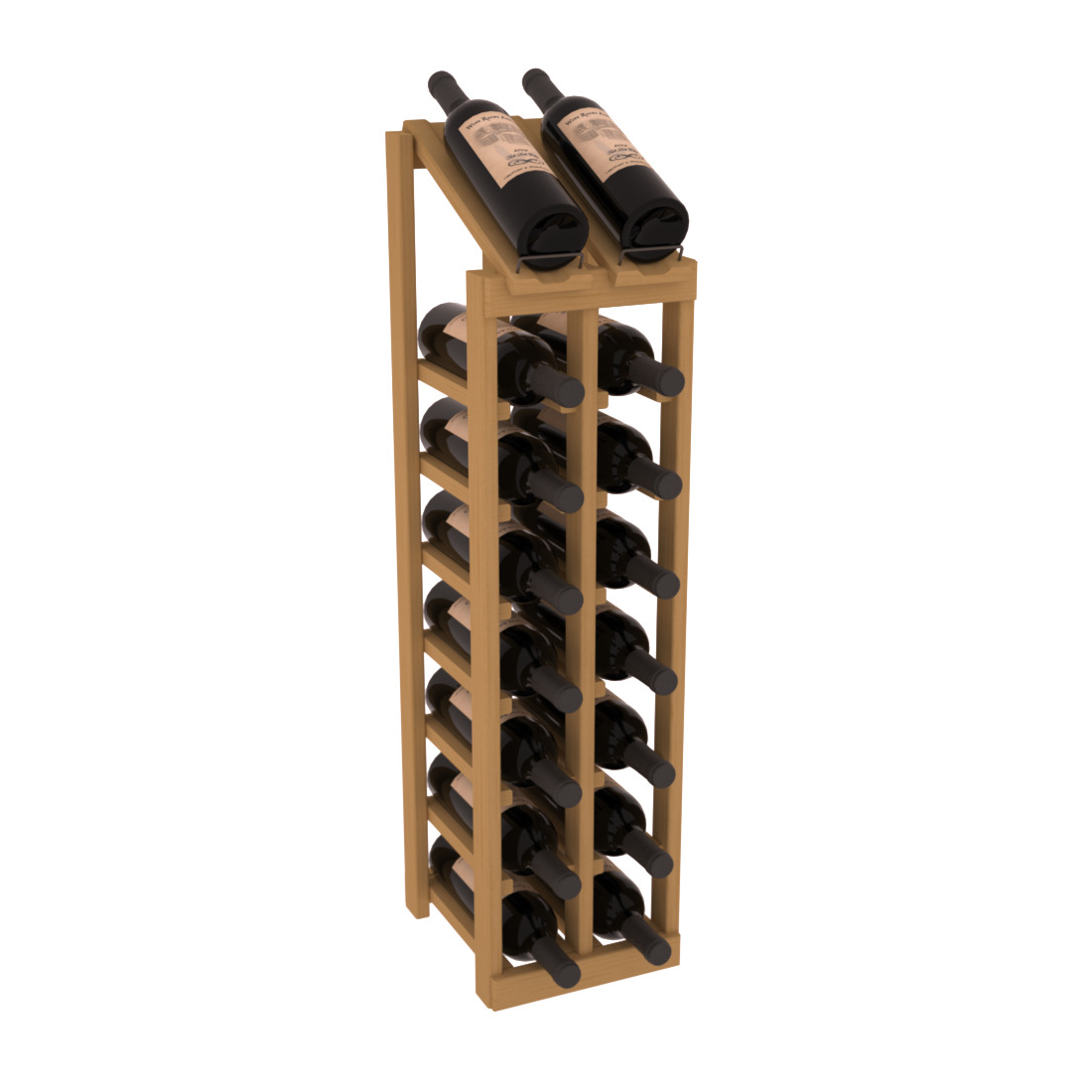 InstaCellar - 2 Column, 8R Display Top Rack in Pine Oak stained without WineSafe™ Satin Sealant