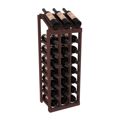 InstaCellar - 3 Column, 8R Display Top Rack in Grand Mahogany Walnut stained without WineSafe™ Satin Sealant