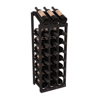 InstaCellar - 3 Column, 8R Display Top Rack in Grand Mahogany Black stained without WineSafe™ Satin Sealant