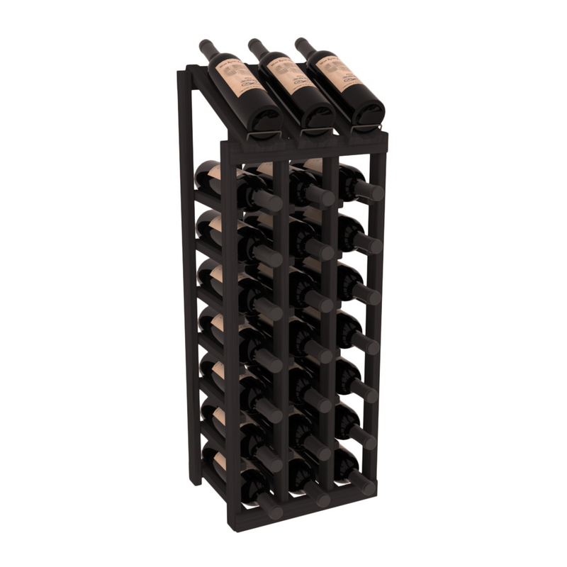 InstaCellar - 3 Column, 8R Display Top Rack in Grand Mahogany Black stained without WineSafe™ Satin Sealant