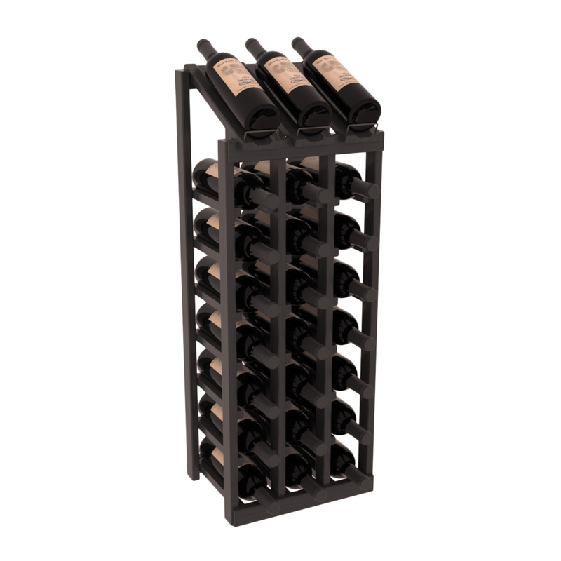 InstaCellar - 3 Column, 8R Display Top Rack in Grand Mahogany Black stained with WineSafe™ Satin Sealant