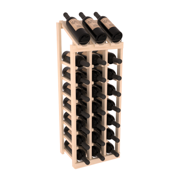 InstaCellar - 3 Column, 8R Display Top Rack in Pine Unstained with WineSafe™ Satin Sealant