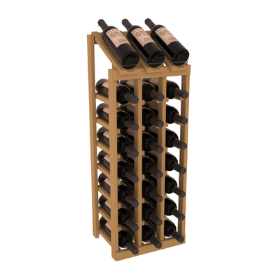 InstaCellar - 3 Column, 8R Display Top Rack in Pine Oak stained without WineSafe™ Satin Sealant