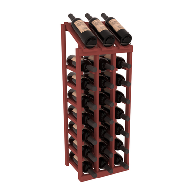 InstaCellar - 3 Column, 8R Display Top Rack in Pine Cherry stained without WineSafe™ Satin Sealant