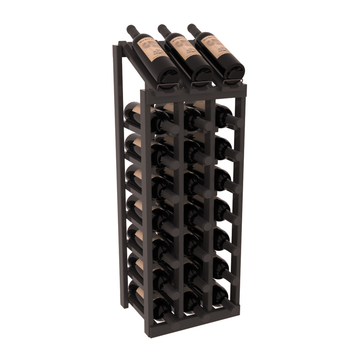 InstaCellar - 3 Column, 8R Display Top Rack in Pine Black stained with WineSafe™ Satin Sealant