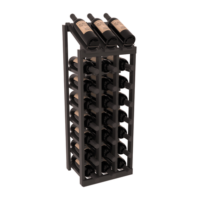 InstaCellar - 3 Column, 8R Display Top Rack in Pine Black stained with WineSafe™ Satin Sealant