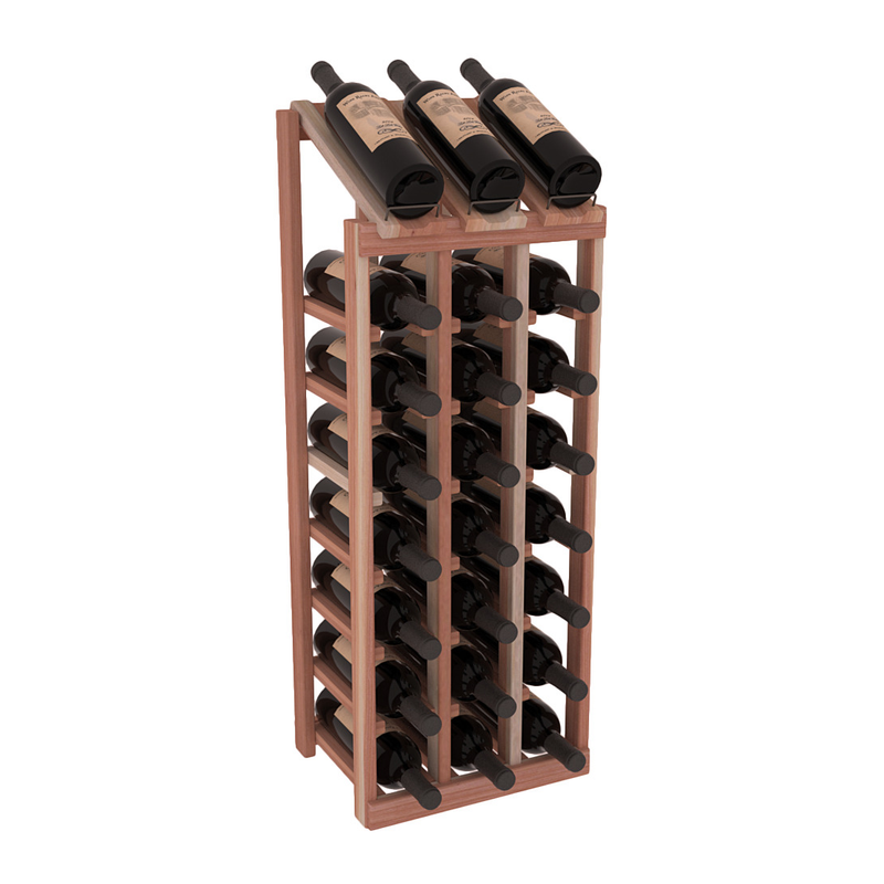 InstaCellar - 3 Column, 8R Display Top Rack in Redwood Unstained without WineSafe™ Satin Sealant
