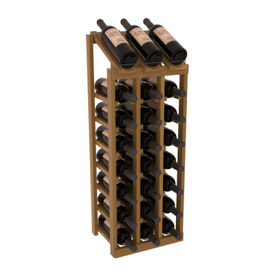 InstaCellar - 3 Column, 8R Display Top Rack in Redwood Oak stained with WineSafe™ Satin Sealant