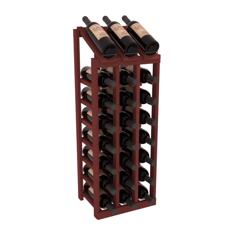 InstaCellar - 3 Column, 8R Display Top Rack in Redwood Cherry stained without WineSafe™ Satin Sealant