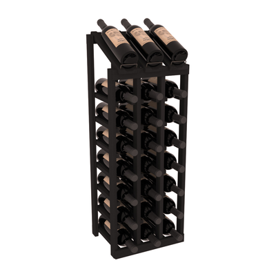 InstaCellar - 3 Column, 8R Display Top Rack in Redwood Black stained without WineSafe™ Satin Sealant