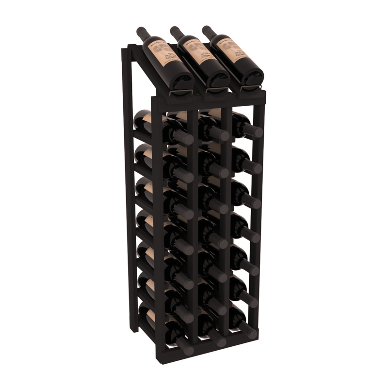 InstaCellar - 3 Column, 8R Display Top Rack in Redwood Black stained without WineSafe™ Satin Sealant