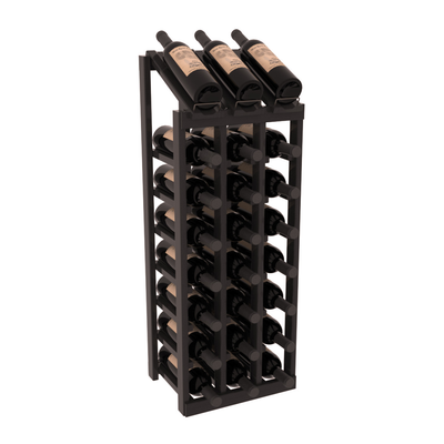 InstaCellar - 3 Column, 8R Display Top Rack in Redwood Black stained with WineSafe™ Satin Sealant