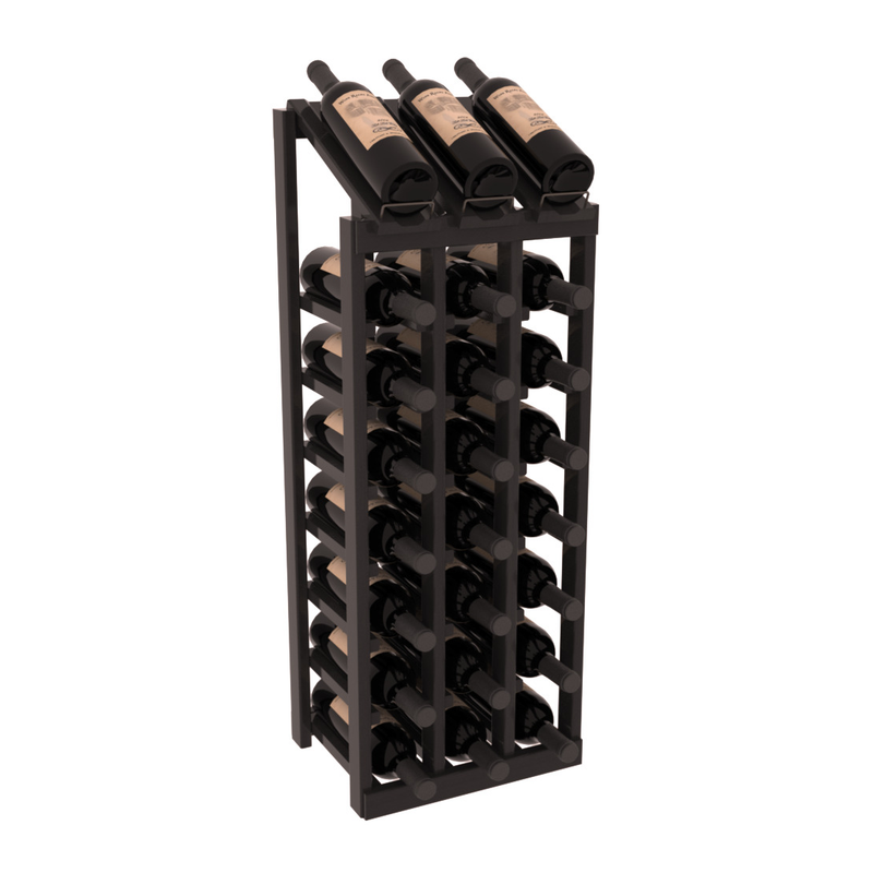 InstaCellar - 3 Column, 8R Display Top Rack in Redwood Black stained with WineSafe™ Satin Sealant