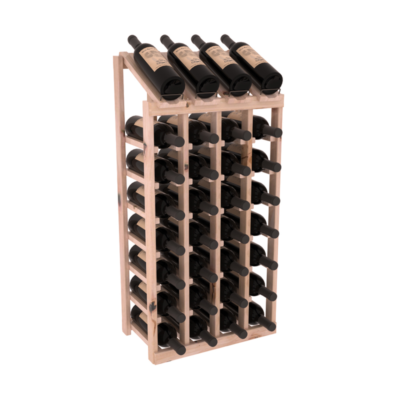 InstaCellar - 4 Column, 8R Display Top Rack in Alder Unstained with WineSafe™ Satin Sealant