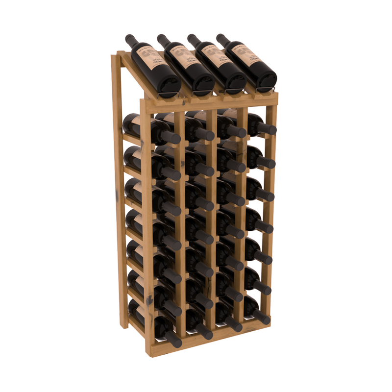 InstaCellar - 4 Column, 8R Display Top Rack in Alder Oak stained with WineSafe™ Satin Sealant