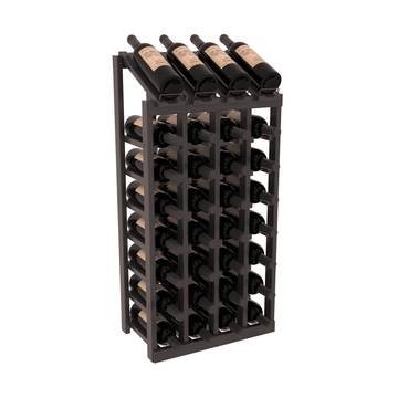 InstaCellar - 4 Column, 8R Display Top Rack in Alder Black stained with WineSafe™ Satin Sealant