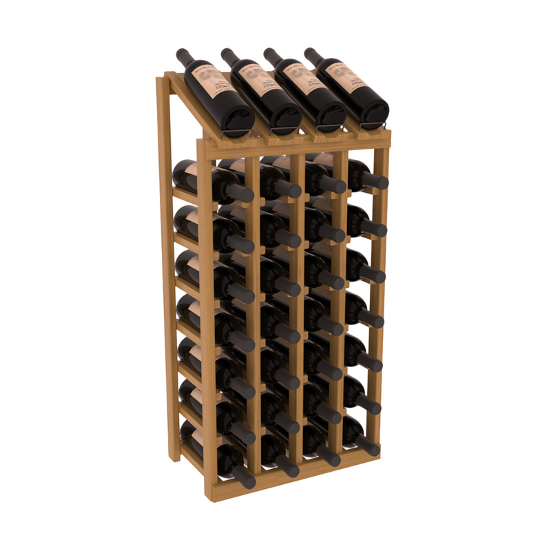InstaCellar - 4 Column, 8R Display Top Rack in Grand Mahogany Oak stained with WineSafe™ Satin Sealant