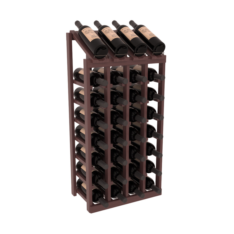 InstaCellar - 4 Column, 8R Display Top Rack in Grand Mahogany Walnut stained with WineSafe™ Satin Sealant