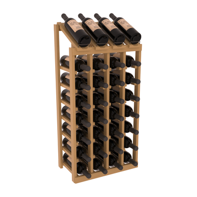 InstaCellar - 4 Column, 8R Display Top Rack in Pine Oak stained with WineSafe™ Satin Sealant
